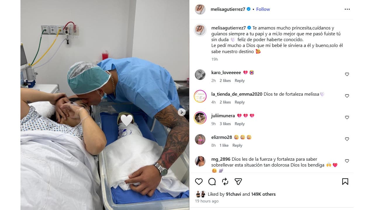 Melissa y Jordan despiden a su bebita.