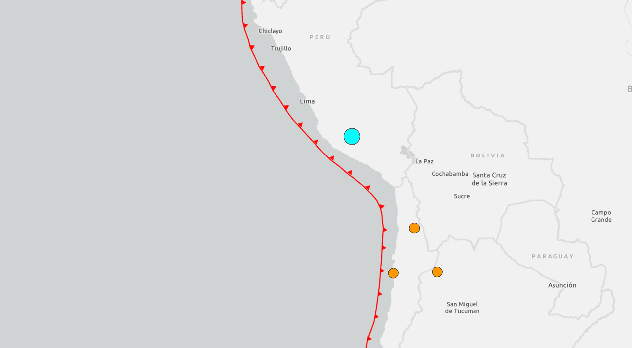 Sismo de magnitud 6.7 con epicentro en Upahuacho sacude la zona andina de Perú