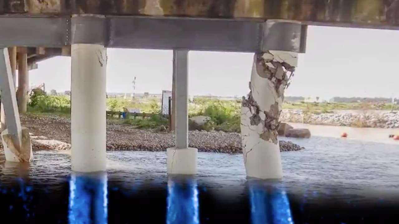Imágenes de sonar muestran el daño severo del puente de la I-10 Este sobre el río San Jacinto