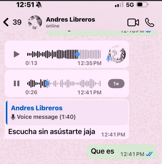Mensaje de Libreros a Guerrero antes de darle la noticia de que había probabilidades de un cáncer.