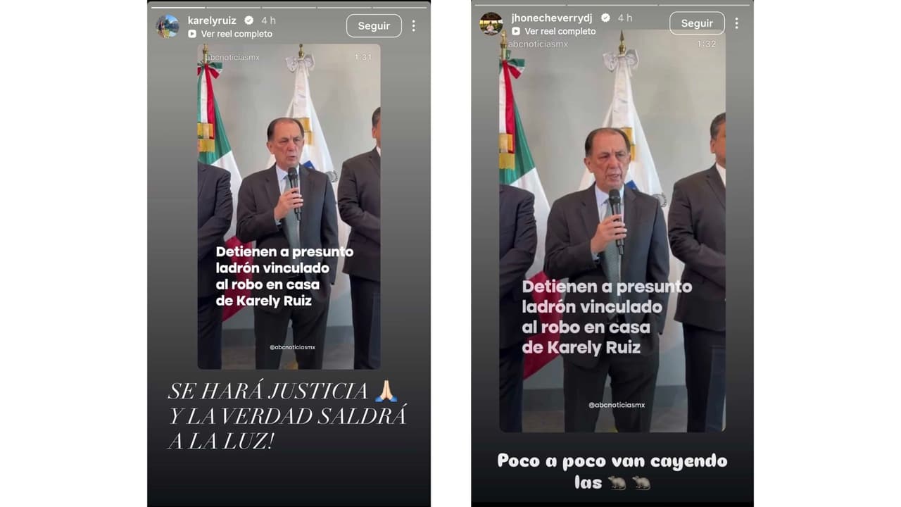 Karely Ruiz y su esposo reaccionaron a la detención de uno de los implicados en el robo a su casa.