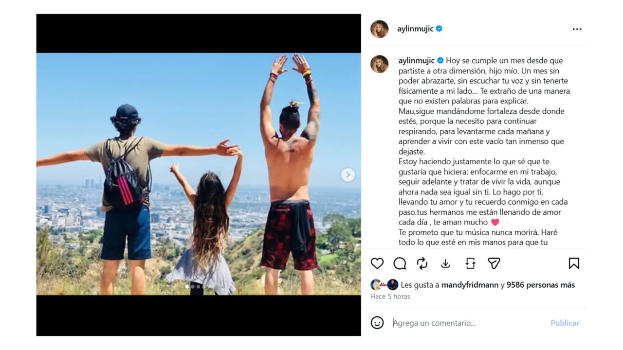 Aylín Mujica recuerda a su hijo a un mes de su fallecimiento.
