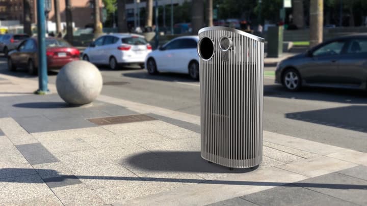 El último modelo, llamado 'Slim Silhouette', está hecho de barras de acero inoxidable y su diseño inhibe que los vandalicen con grafittis.