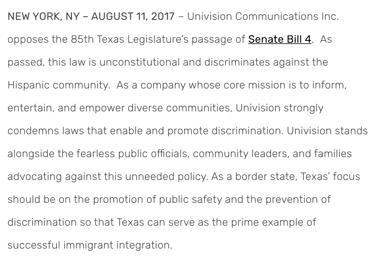 El pronunciamiento en inglés de la empresa de comunicaciones.