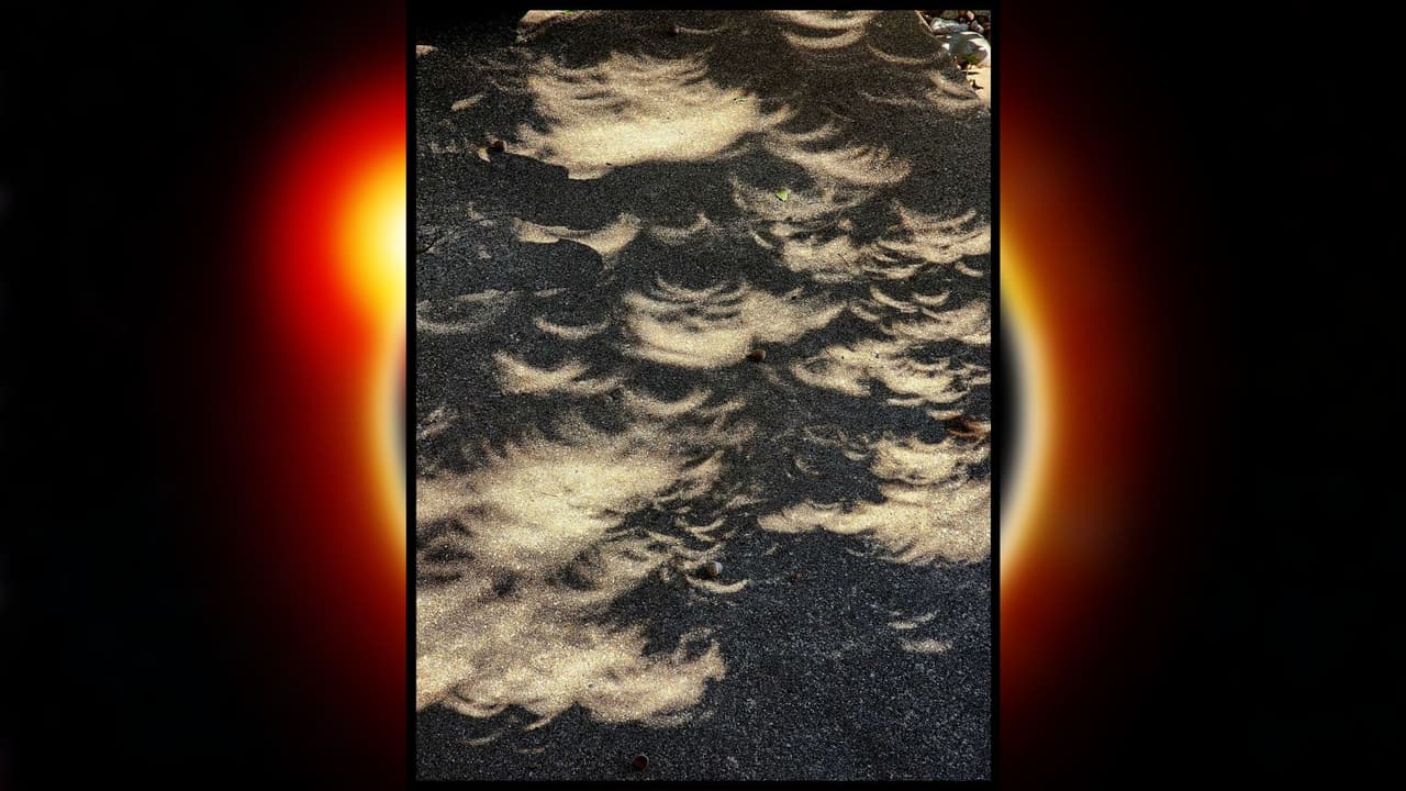 En Dallas, la proyección de las sombras del eclipse en su paso por Texas se asemejó a unas dunas en lo que podrían ser confundidos como un paisaje desértico.