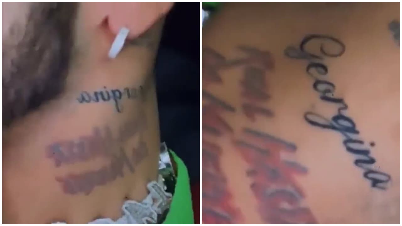 En un video la cantante mostró que el tatuaje de
<a href="https://www.univision.com/famosos/anuel-se-tatuo-el-nombre-de-yailin-en-un-lugar-no-tan-doloroso-como-el-de-karol-g-video">Anuel que dice "Georgina"</a>.
<br>
