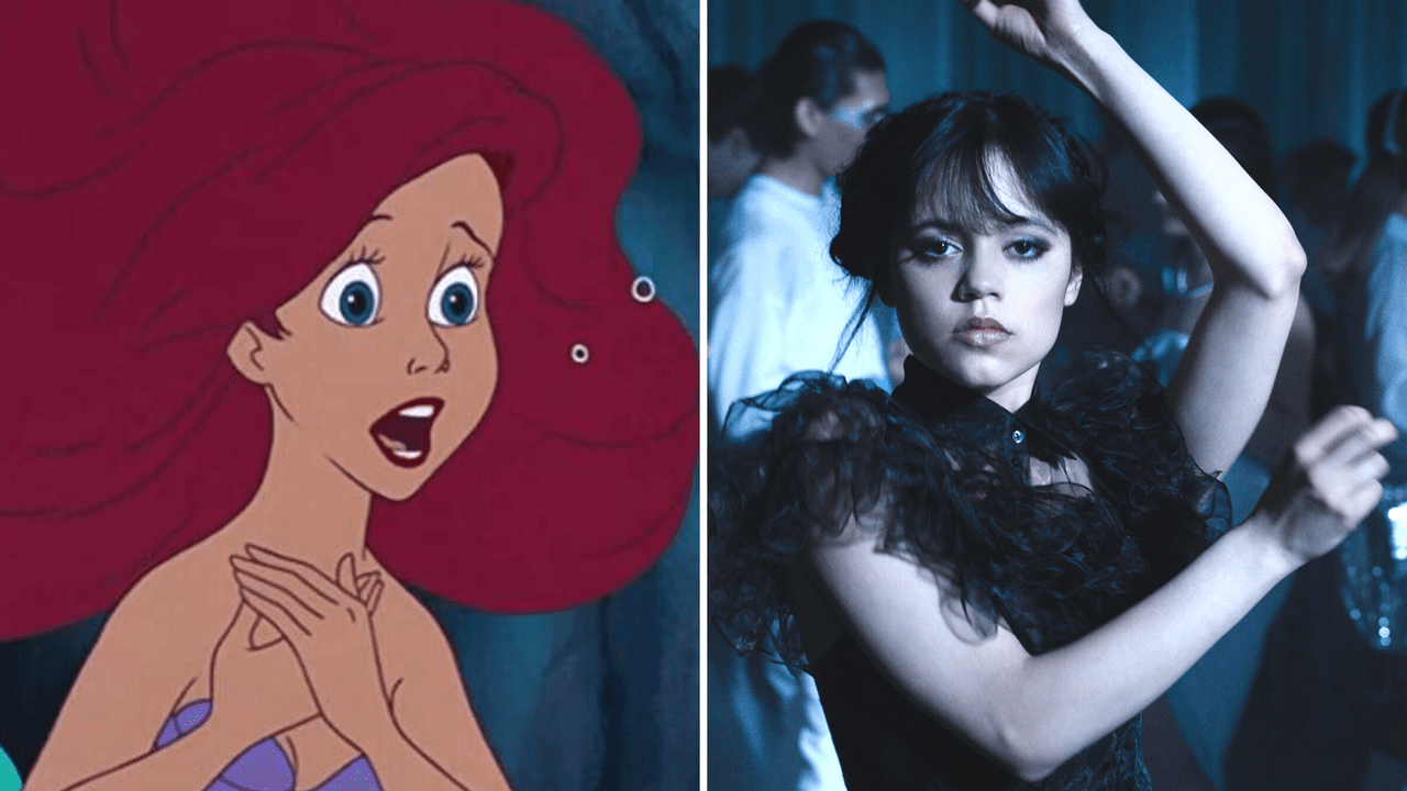 Artista convirtió a las princesas Disney en Merlina: recreó escenas de la serie de Netflix
