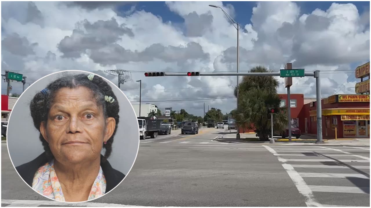 Mujer de 74 años es acusada de chocar a un motociclista en Hialeah y darse a la fuga
