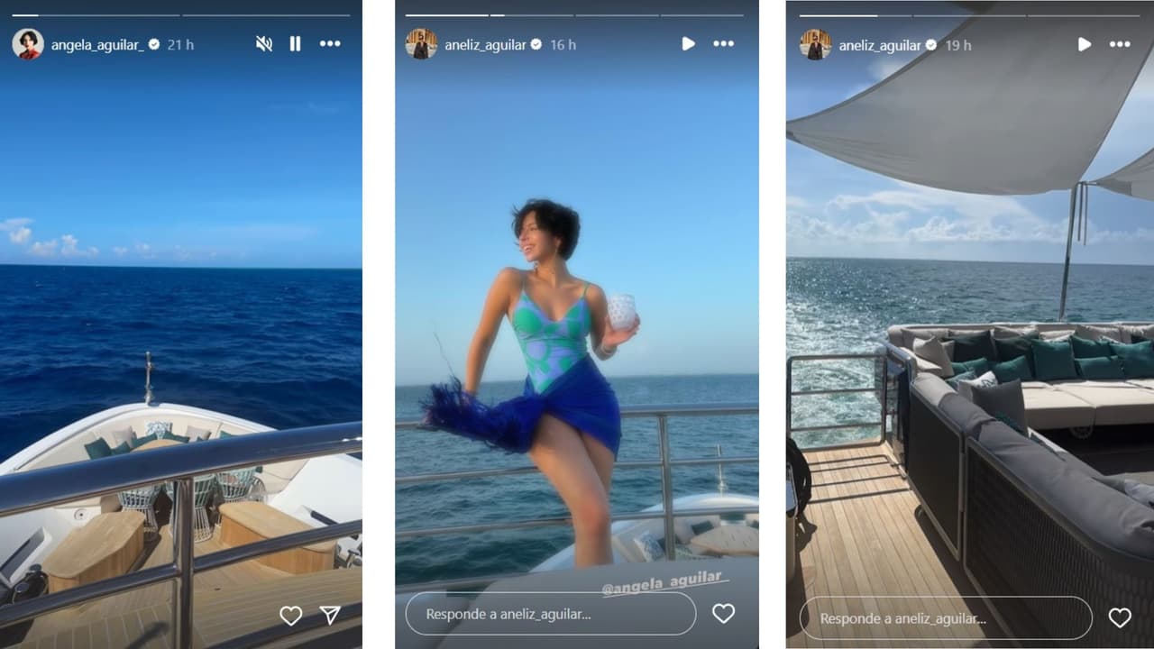 Ángela Aguilar presumió estar disfrutando de días de descanso en el mar.