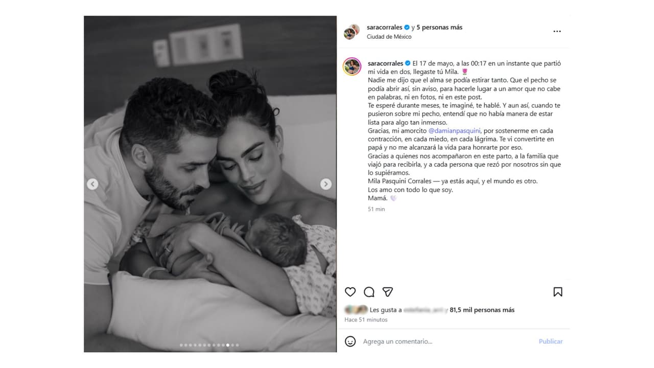 La actriz compartió las primeras fotos de su hija.