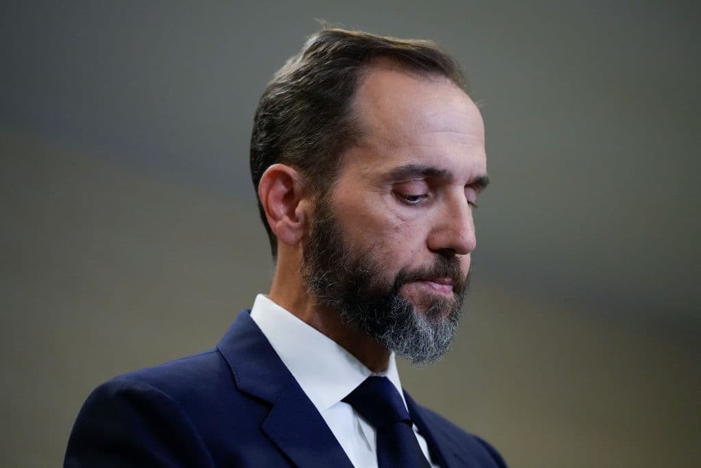 WASHINGTON, DC - AUGUST 01: Special Counsel Jack Smith delivers remarks on a recently unsealed indictment including four felony counts against former U.S. President Donald Trump on August 1, 2023 in Washington, DC. Trump was indicted on four felony counts for his alleged efforts to overturn the 2020 election. (Photo by Drew Angerer/Getty Images)