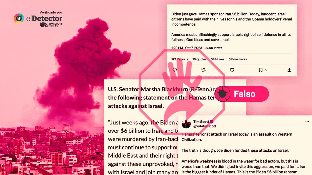 Es falso que los $6,000 millones liberados por EEUU a Irán fuera dinero de los contribuyentes o hayan financiado el ataque de Hamas contra Israel