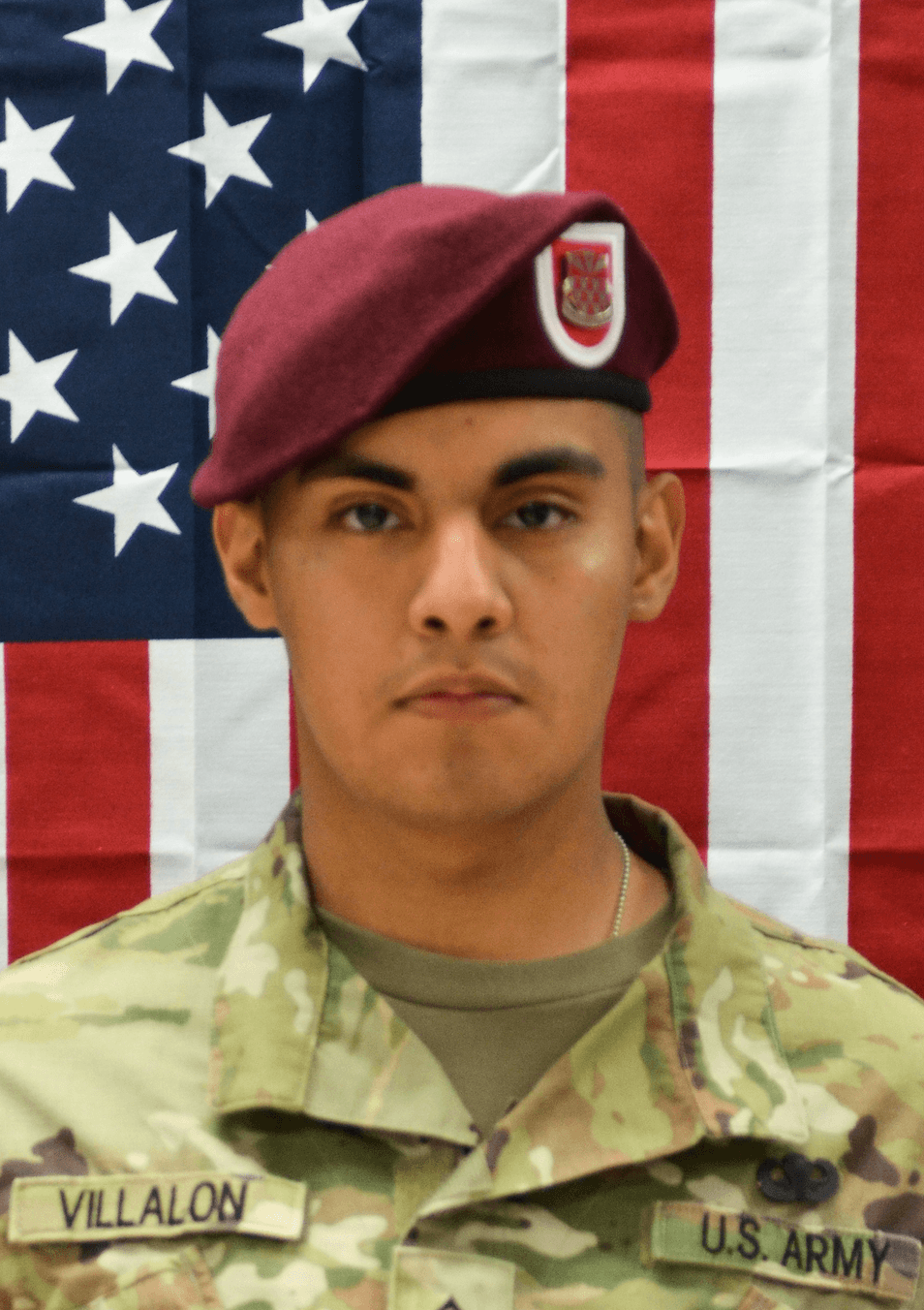 Miguel Ángel Villalón, de familiares hispanos, se unió al Ejército en 2018