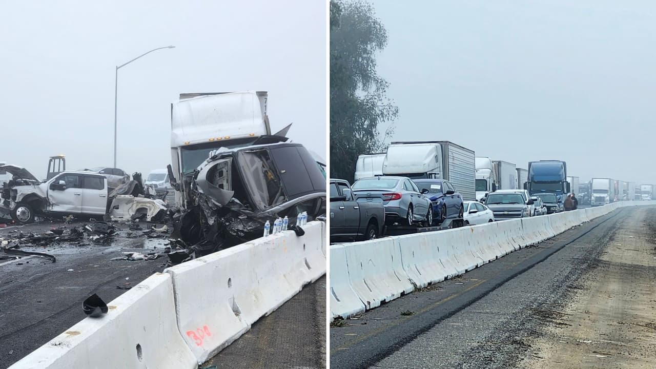 Conductora narra cómo fue ver de cerca el accidente entre 59 vehículos en la Autopista 99 de California