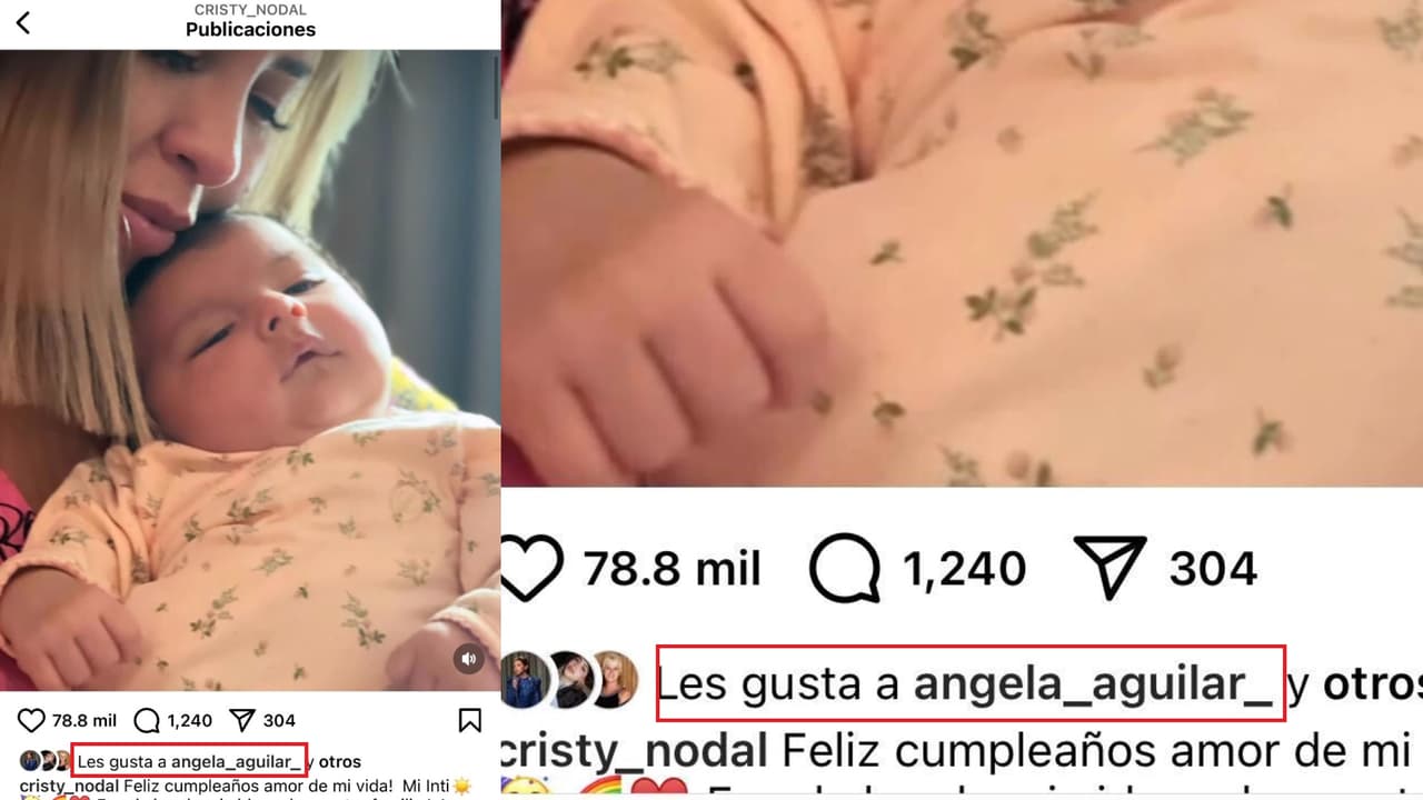 Ángela Aguilar reaccionó con un 'me gusta' al mensaje que su suegra le dedicó a Inti por su primer cumpleaños.