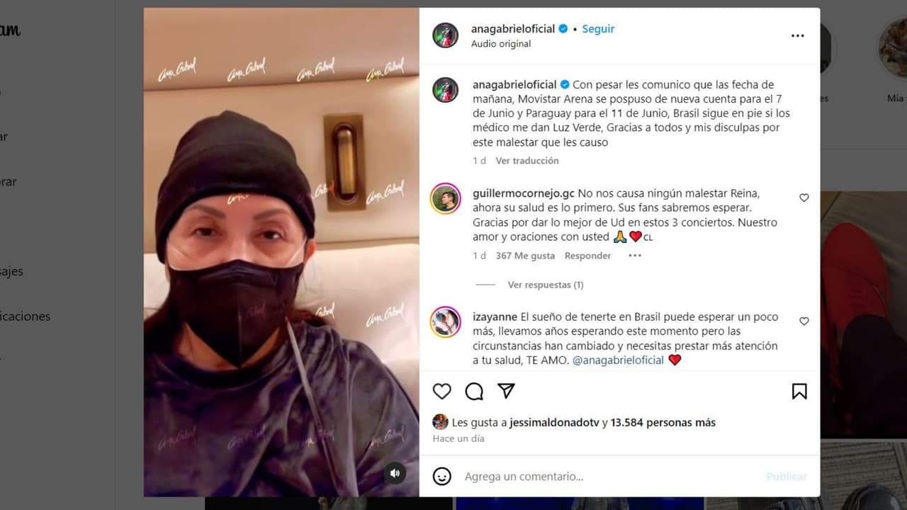 Ana Gabriel revela crisis de salud.