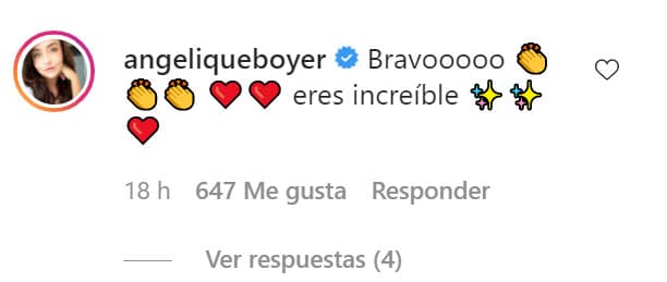 En la sección de comentarios, la pareja de Sebastián Rulli aplaudió a su amiga.