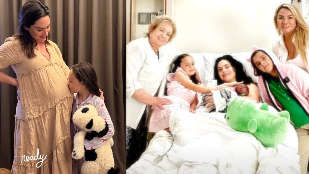 Antes de que Michelle Galván se fuera al hospital para el parto, su hija Megan la despidió con un tierno beso en la pancita de embarazo.