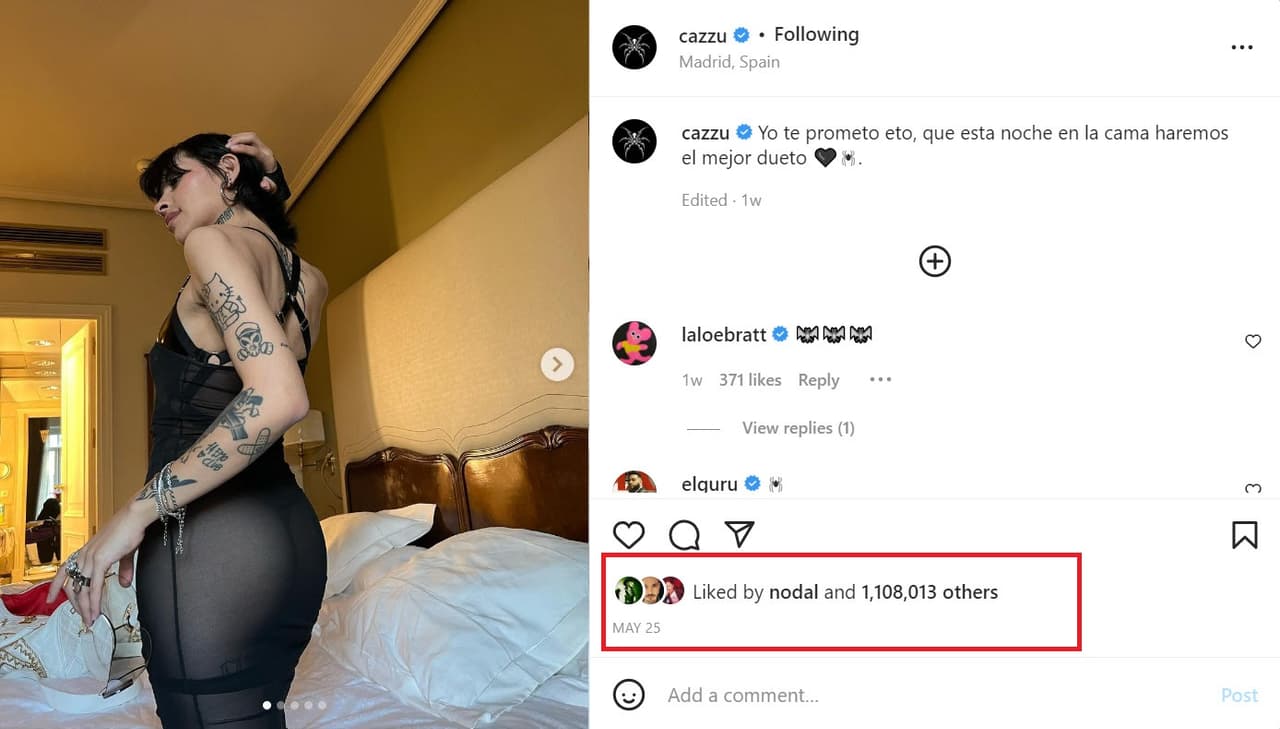 En días recientes, el joven de 23 años ha dado 'me gusta' a fotos de ella como esta.
<br>