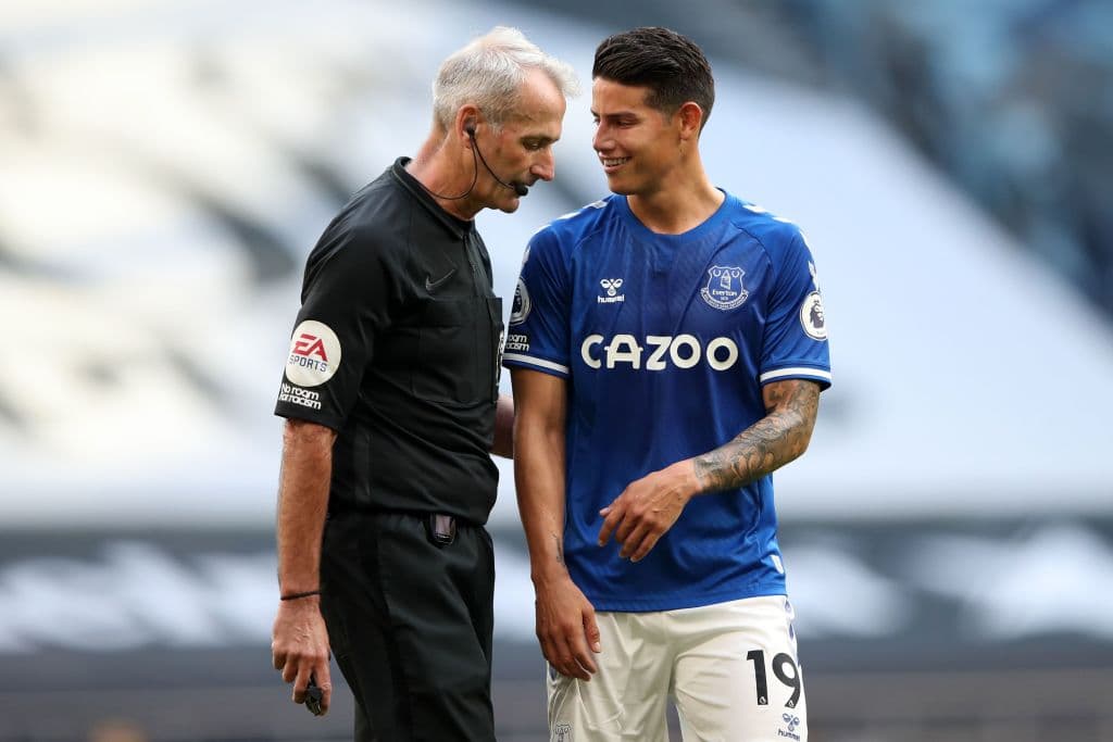 James Rodríguez será baja del Everton el próximo partido por lesión