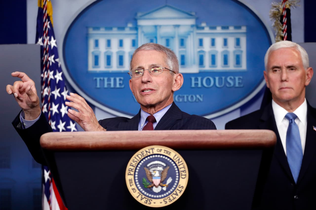 El Dr. Anthony Fauci durante la rueda de prensa en la Casa Blanca el martes 31 de marzo de 2020.