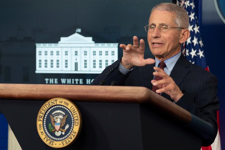 El doctor Anthony Fauci en conferencia de prensa este miércoles en la Casa Blanca.