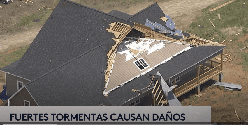 Daños por tormentas severas en Carolina del Norte