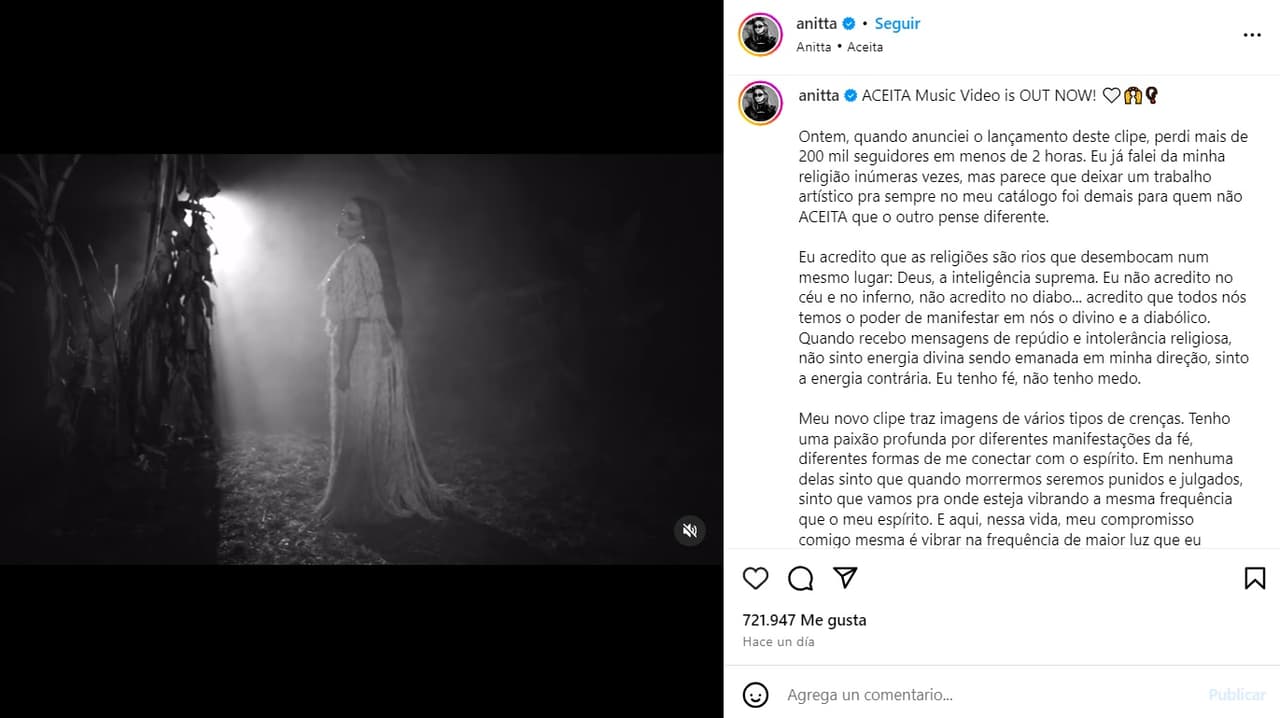 Anitta se pronunció tras ser juzgada.