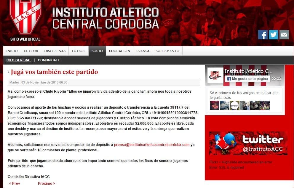 Equipo de fútbol pide dinero a sus aficionados para pagar sueldos de sus jugadores