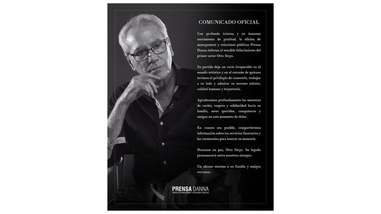 Otto Sirgo murió a los 79 años en la Ciudad de México.