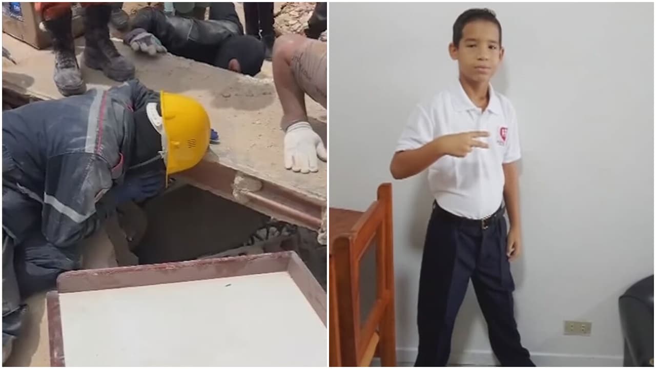 Rescatistas logran hablar con niño cubano de 10 años bajo los escombros en Venezuela