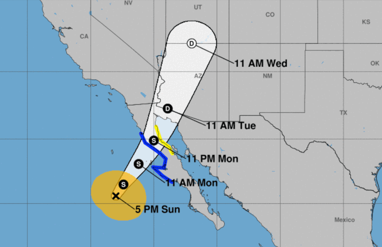 Rosa pierde fuerza y avanza como tormenta tropical hacia Baja California y sur de EEUU