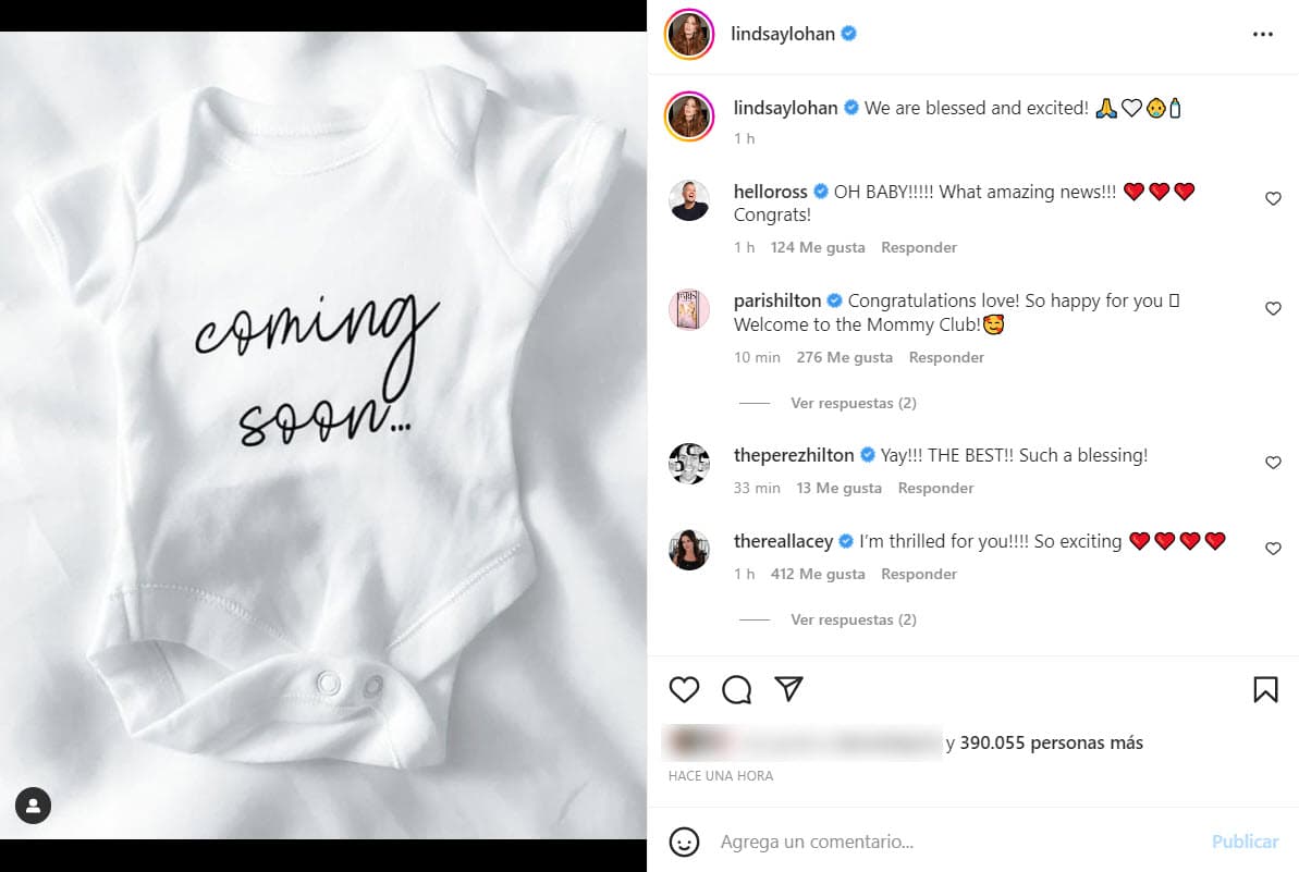 Lindsay Lohan anuncia embarazo.