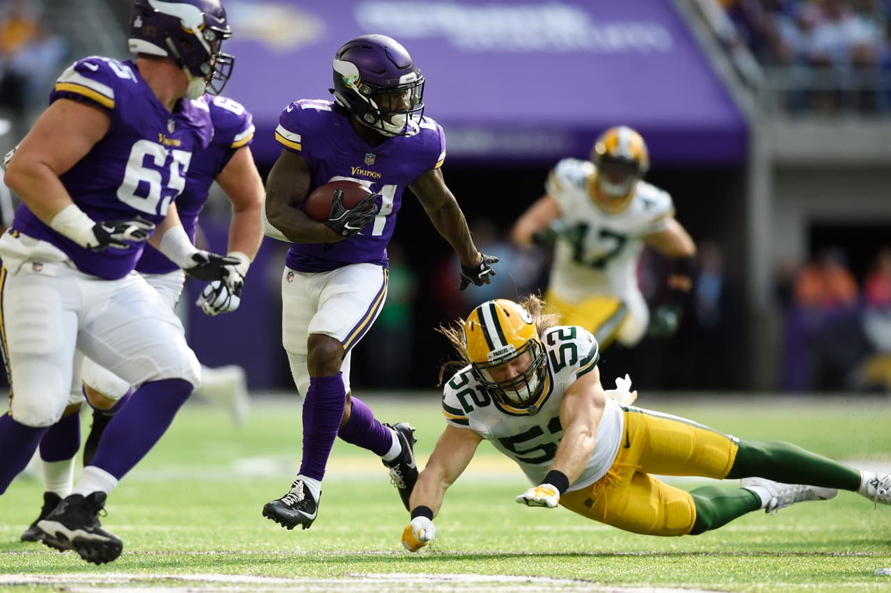 Jerick McKinnon tuvo un gran partido. Por tierra corrió para 69 yardas en 16 acarreos con una anotación. Además tuvo 5 recepciones para 30 yardas y un touchdown por aire.