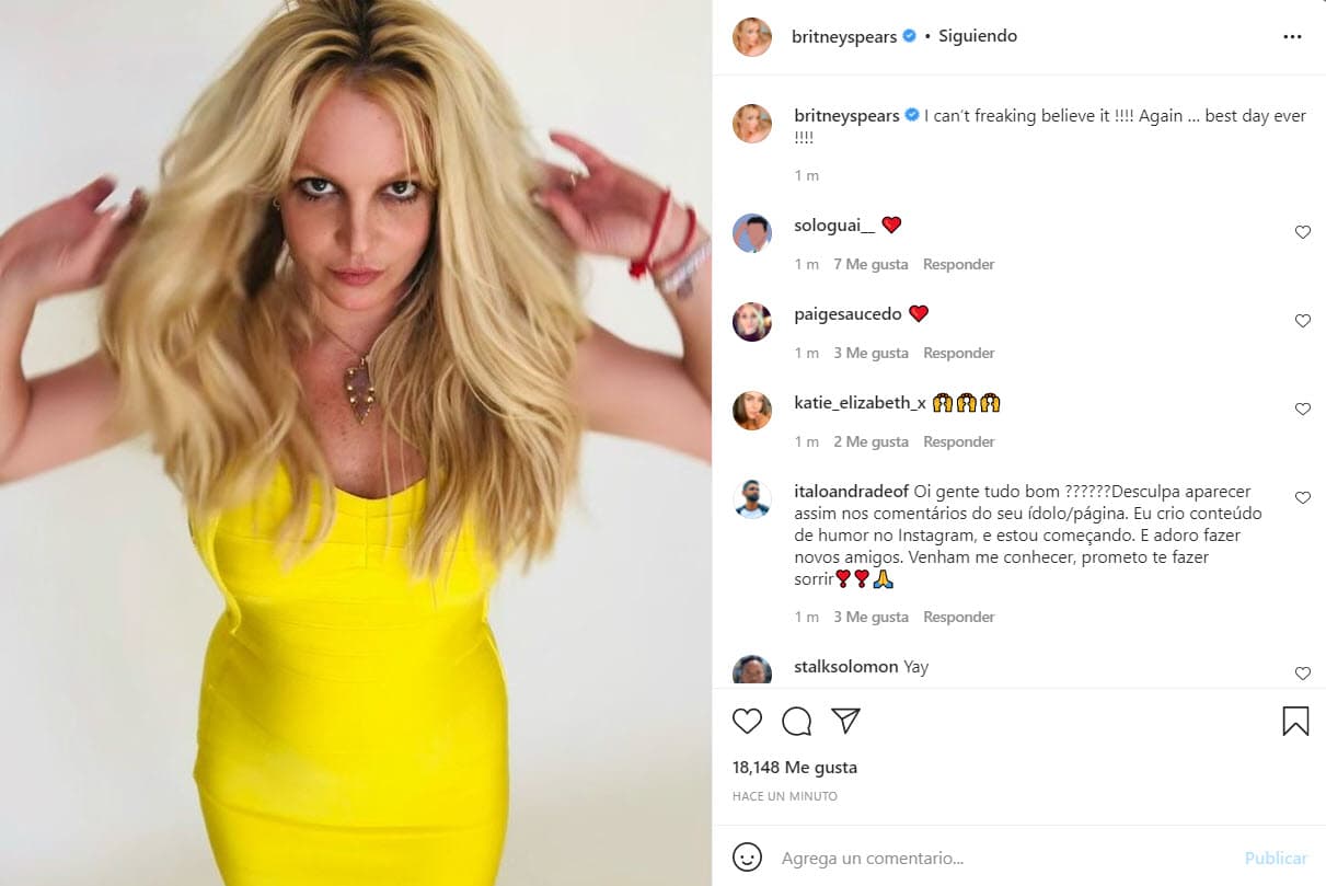 Britney Spears reacciona a la terminación de la tutela.
