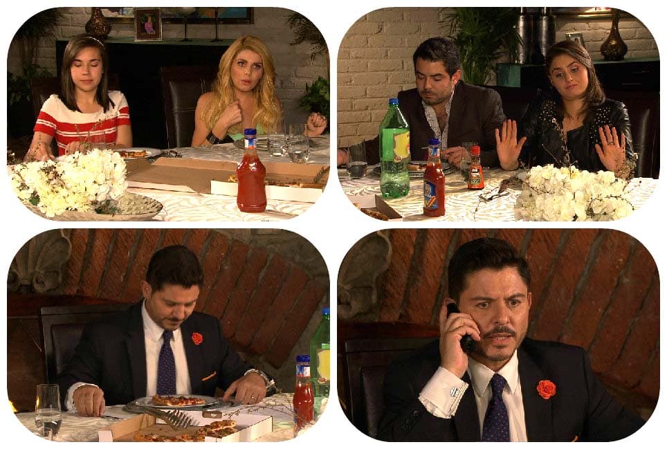 Y como se fue, los Velasco tienen que conformarse con pizza para la cena.