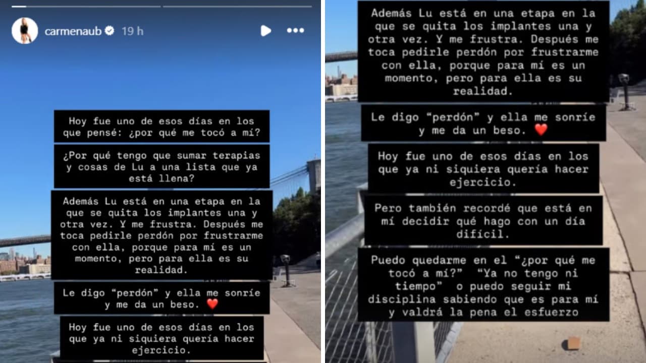 Carmen Aub se mostró vulnerable ante condición de su bebé Lu.