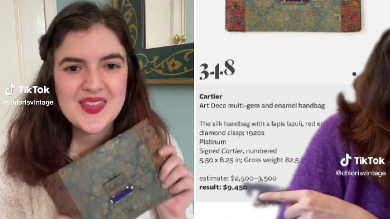 Joven compró un bolso viejo por solo un dólar: descubre que es un Cartier con valor superior a los 9 mil dólares