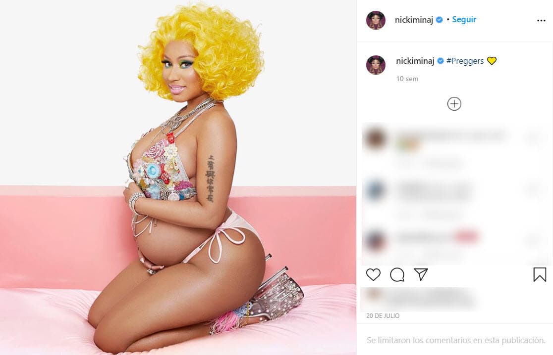 <b><a href="https://www.univision.com/famosos/nicki-minaj-acusa-a-su-ex-meek-mill-de-abuso-fisico-y-el-contraataca-recordandole-a-su-hermano-preso-por-violacion-fotos">Nicki Minaj</a> </b>sorprendió a sus seguidores el pasado 20 de julio al anunciar que
<b>estaba embarazada de su esposo Kenneth Petty.</b> Lo hizo con esta imagen, donde se apreciaba su avanzado estado de gestación.
<br>