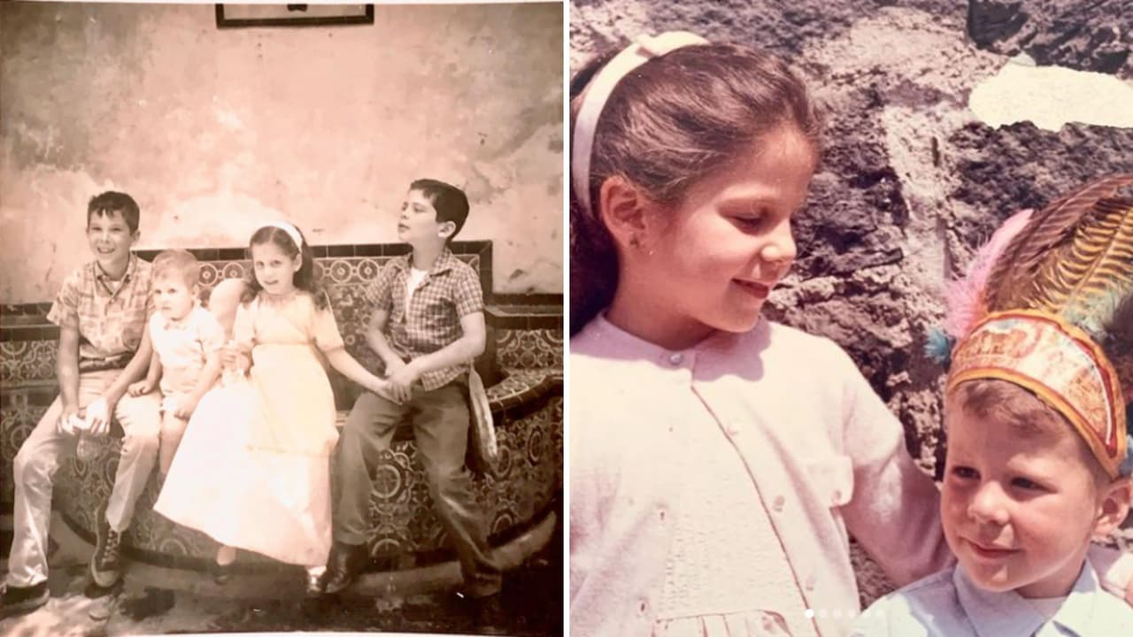 Rebecca Jones, de niña, y sus hermanos