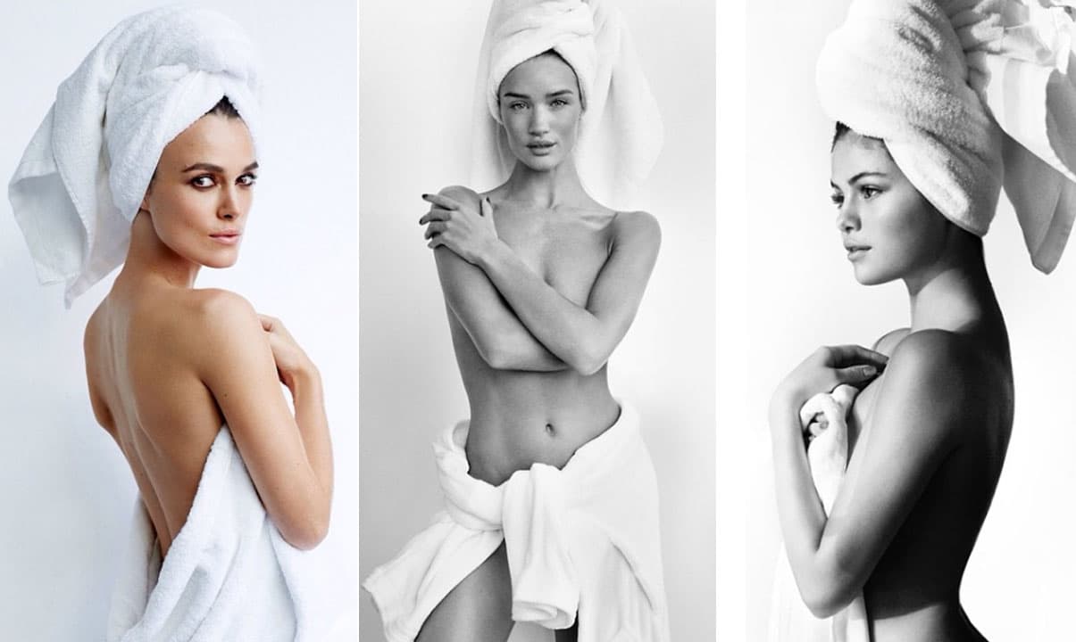 El renombrado fotógrafo Mario Testino ha captado a muchas celebridades para su "serial con toallas".