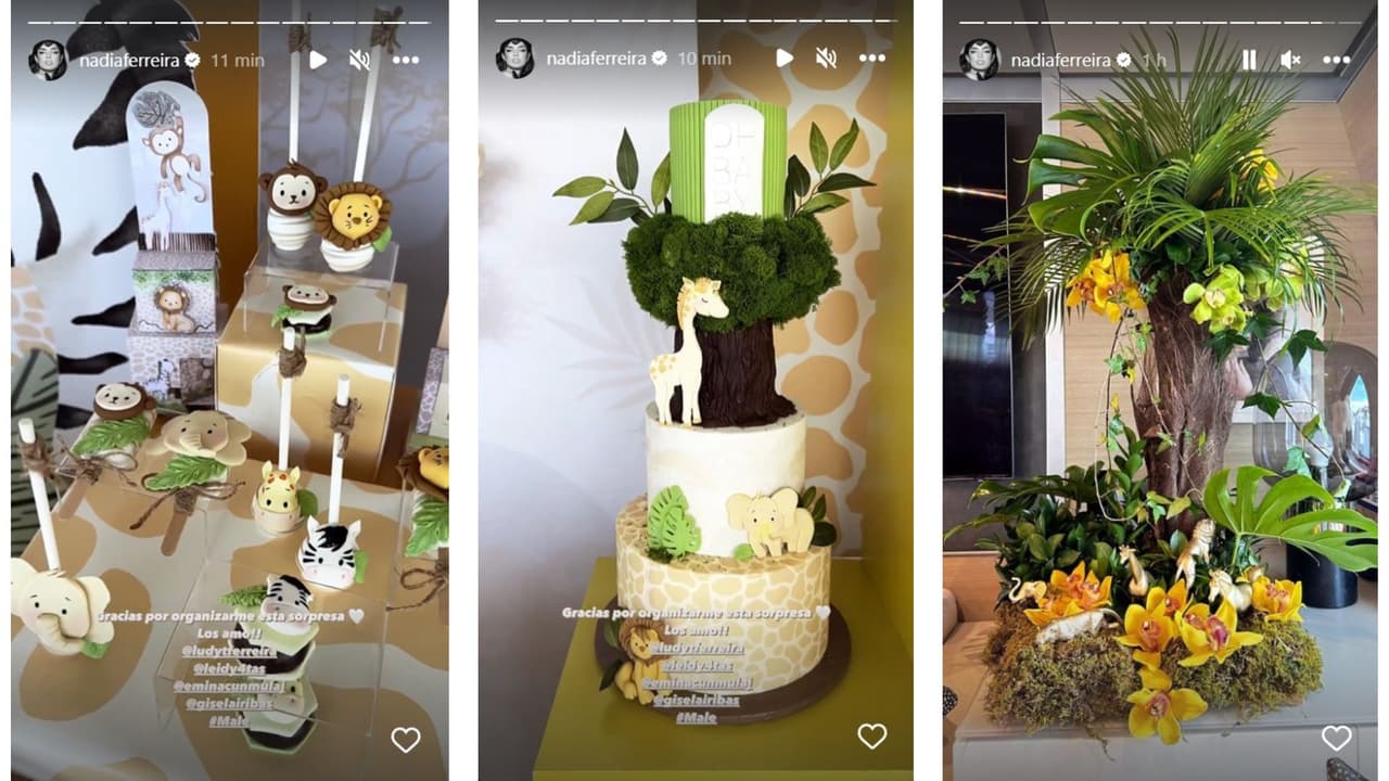 La decoración del 'baby shower' de Nadia Ferreira.