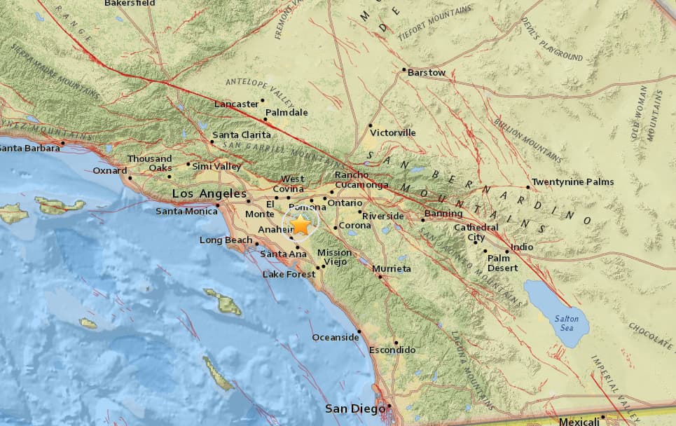 Temblor de magnitud 3.0 estremeció el condado de Orange en California