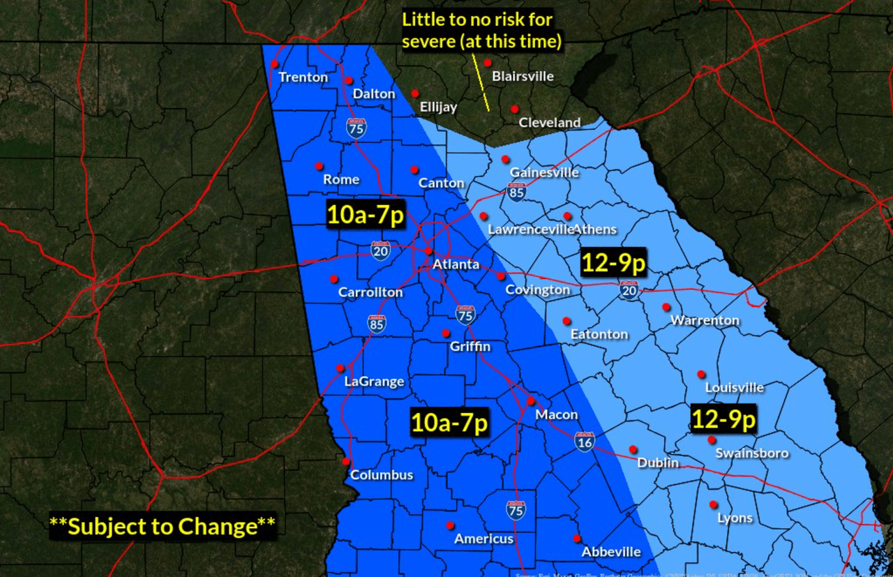 Horas en las que las zonas serán afectadas este viernes.