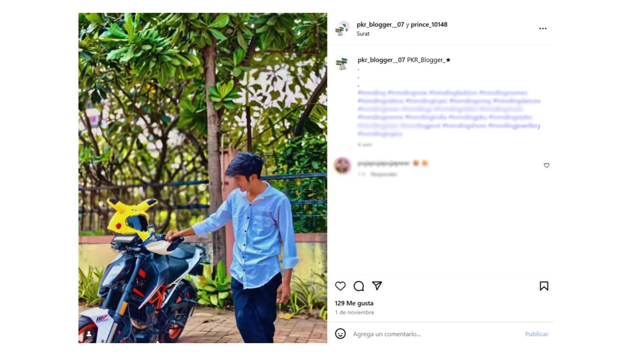 Así presumía el 'influencer' su moto.