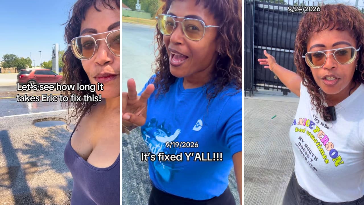 <h3 class="cms-H3-H3">En resumen 🤳🏻 </h3>👉🏻
<b>“Reina de los baches”: </b>Shenita Cleveland publica en redes sociales problemas de las calles de Dallas.
<br>👉🏻
<b>Respuesta:</b> Dice que el administrador municipal la llamó después de ver uno de sus videos.
<br>👉🏻
<b> 311:</b> Sigue siendo la vía oficial para reportar baches a la ciudad
<br>👉🏻
<b>24 horas: </b>Dallas señala que los baches considerados peligrosos deben repararse dentro de ese plazo.
<br>👉🏻
<b>Lo que falta saber:</b> No está comprobado que publicar un problema en Instagram haga que la ciudad responda más rápido.