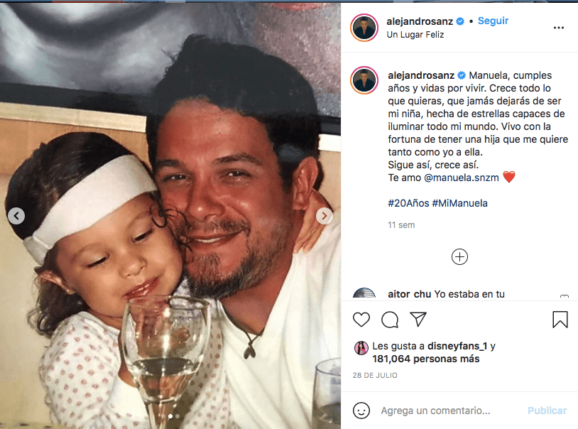 Alejandro Sanz y su hija Manuela
