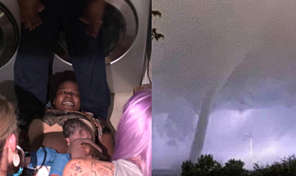 Un bebé nace en una lavandería y a la luz de las velas mientras el tornado azotaba a Dallas