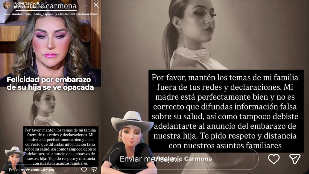 Este es el mensaje que Alicia Villarreal le dedicó a Arturo Carmona exigiéndole "respeto" en los temas familiares.