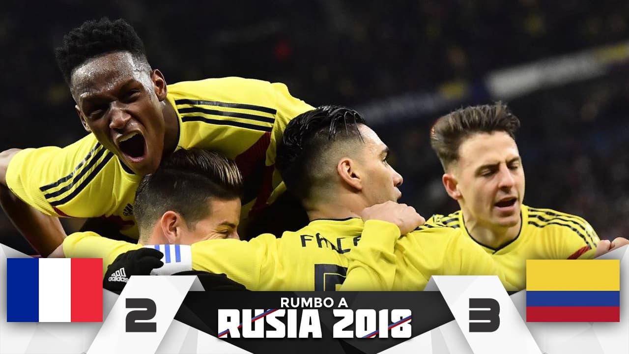 Por primera vez Colombia conquistó Francia: remontó 3-2 en París con el regreso al gol de la dupla James-Falcao